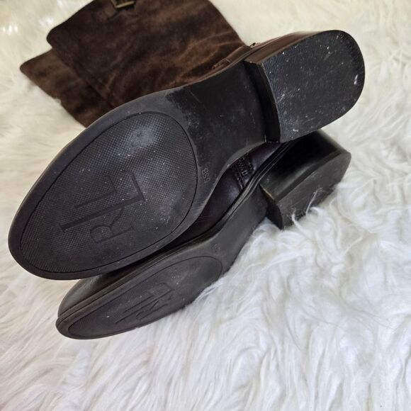 LAUREN Ralph Lauren McLeod Brown Leather Suede Riding Style Boot w/ Bridle 5.5 - Picture 8 of 15